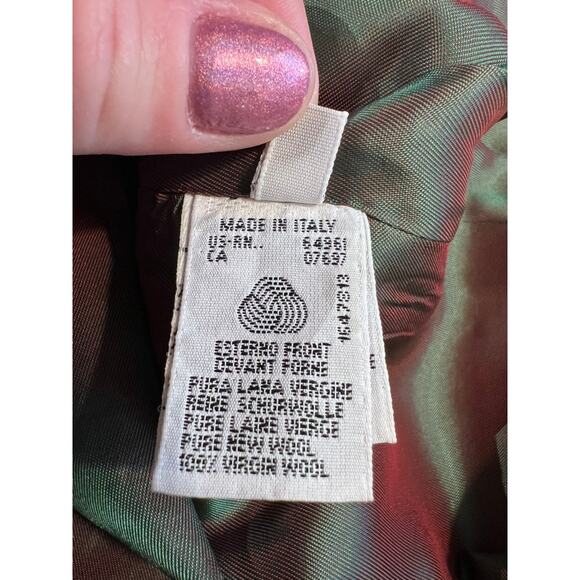 Vtg UCoB United Colors Of Benetton Italy 100% Wool 4 Button Blazer Size 38 Green - Picture 9 of 11